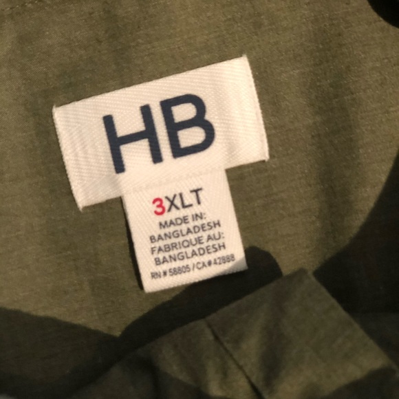 Harbor Bay 3XLT Olive Green Long Sleeve Shirt - Picture 2 of 2
